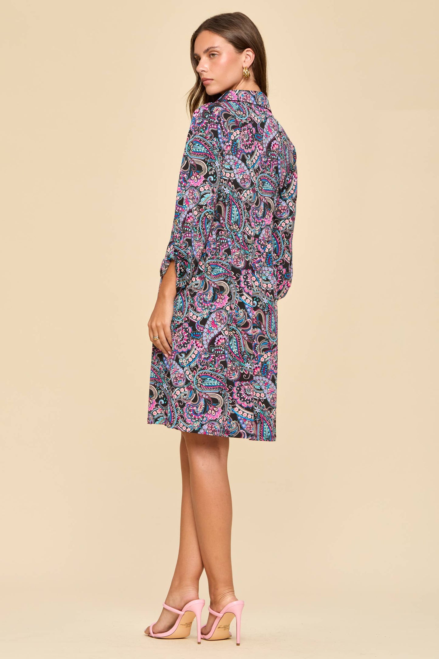 The Inspire Dress-Paisley Black