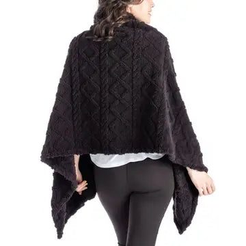 The Coziest Blanket Wrap- Black