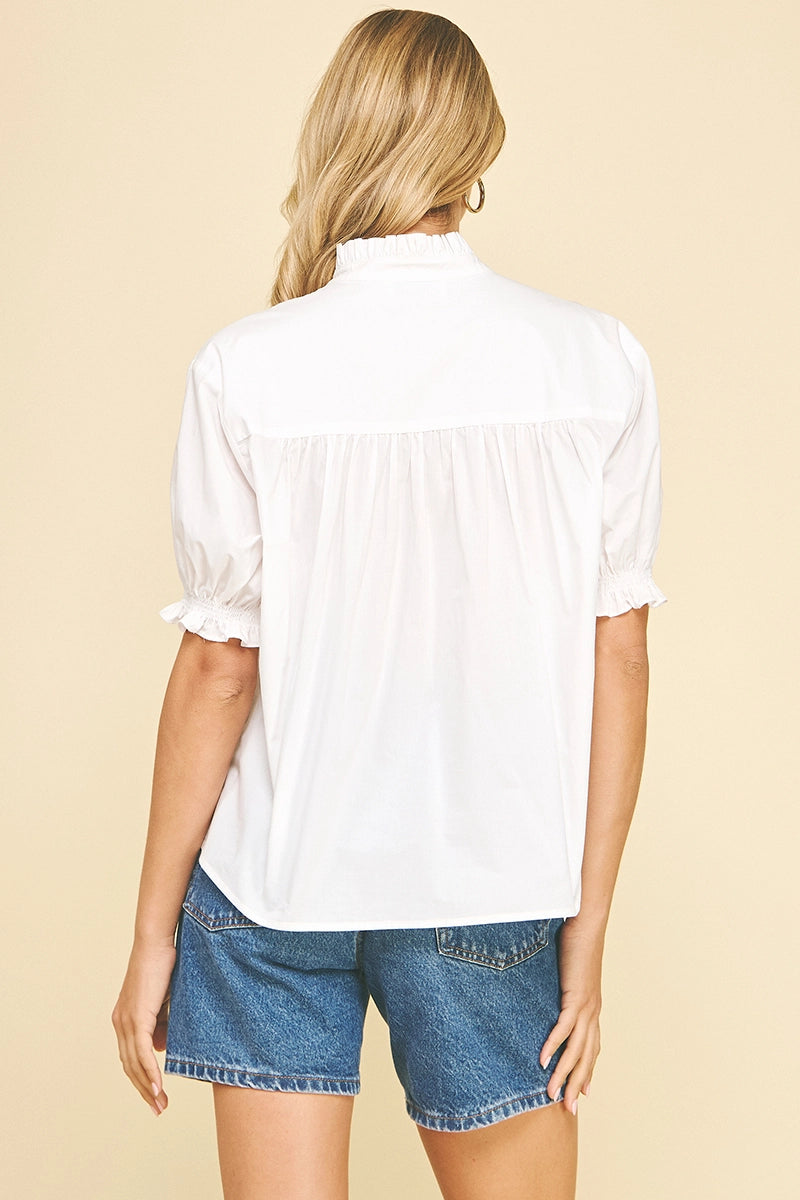 Balloon Sleeve Blouse- Off White