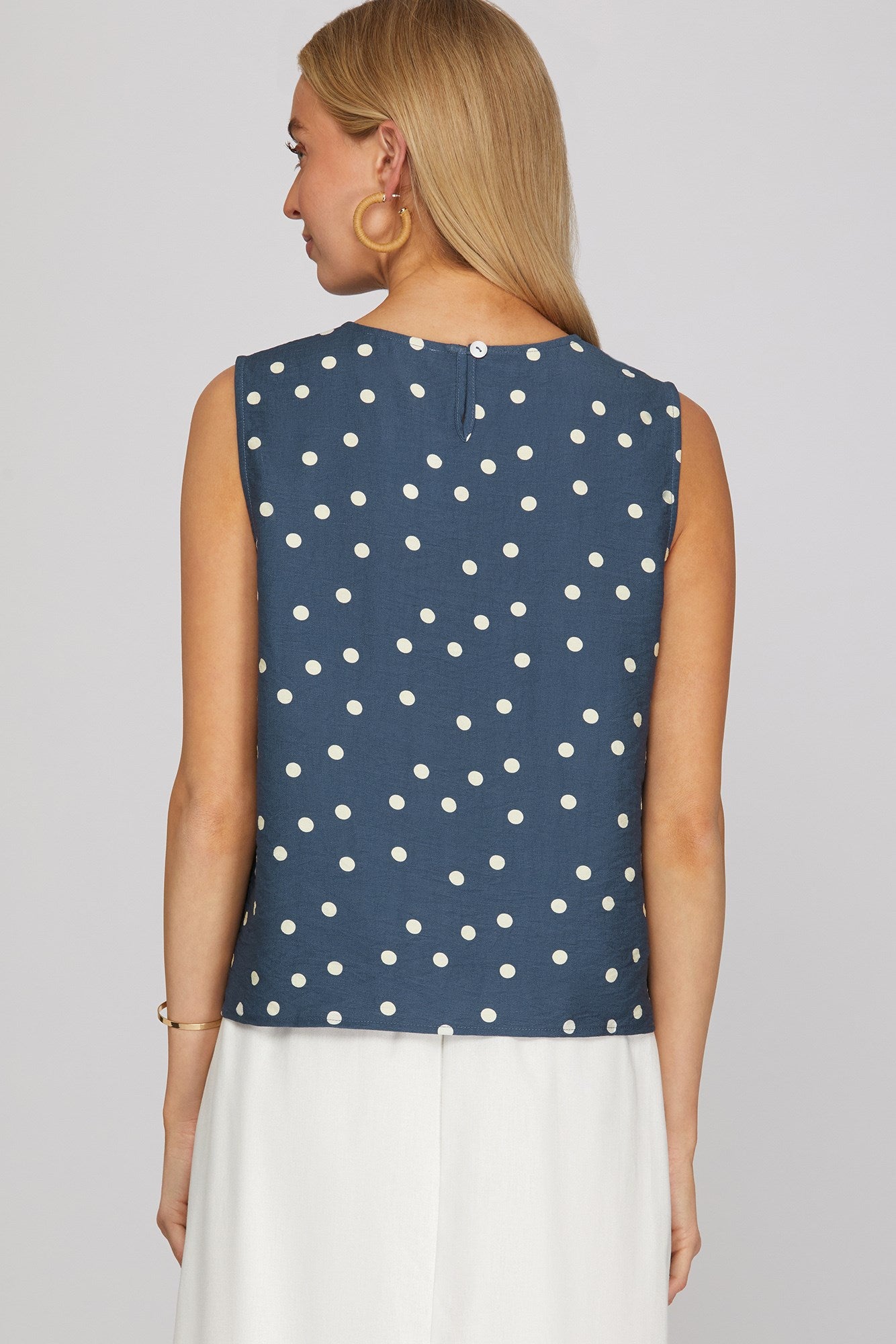 Julia Polka Dot Top- Blue