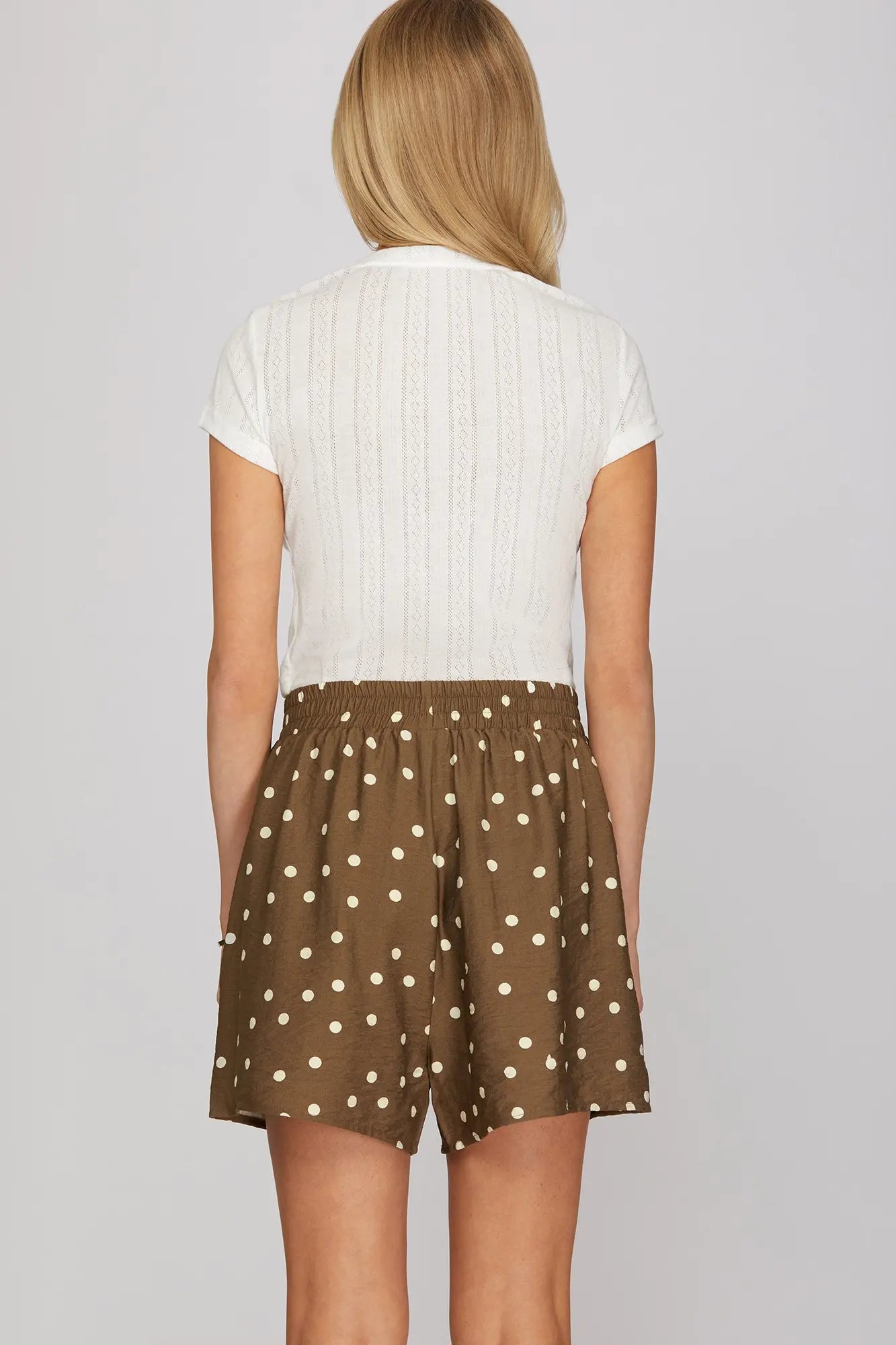Julia Polka Dot Shorts- Brown