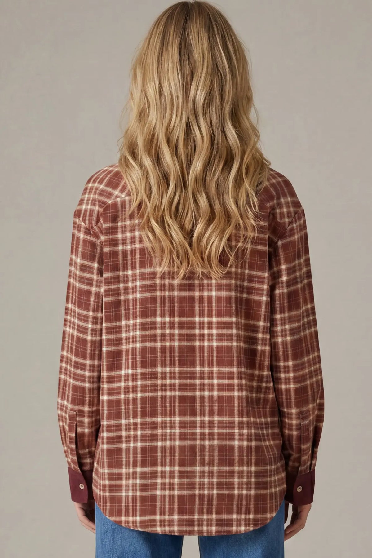 Plaid Button Down- Wine