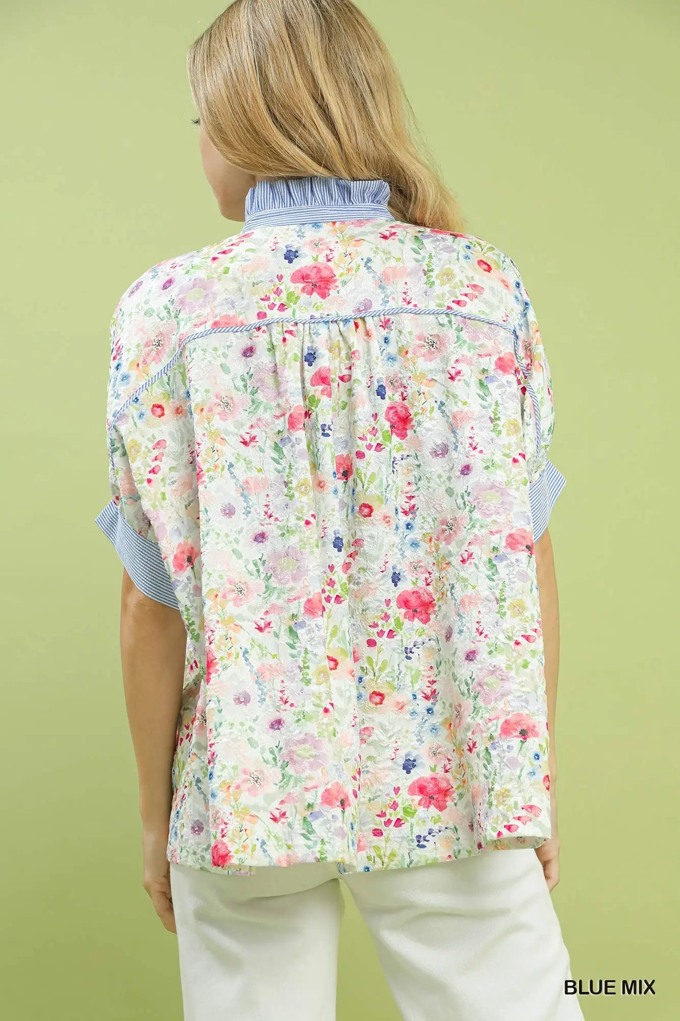 Floral Print Button-Down Top