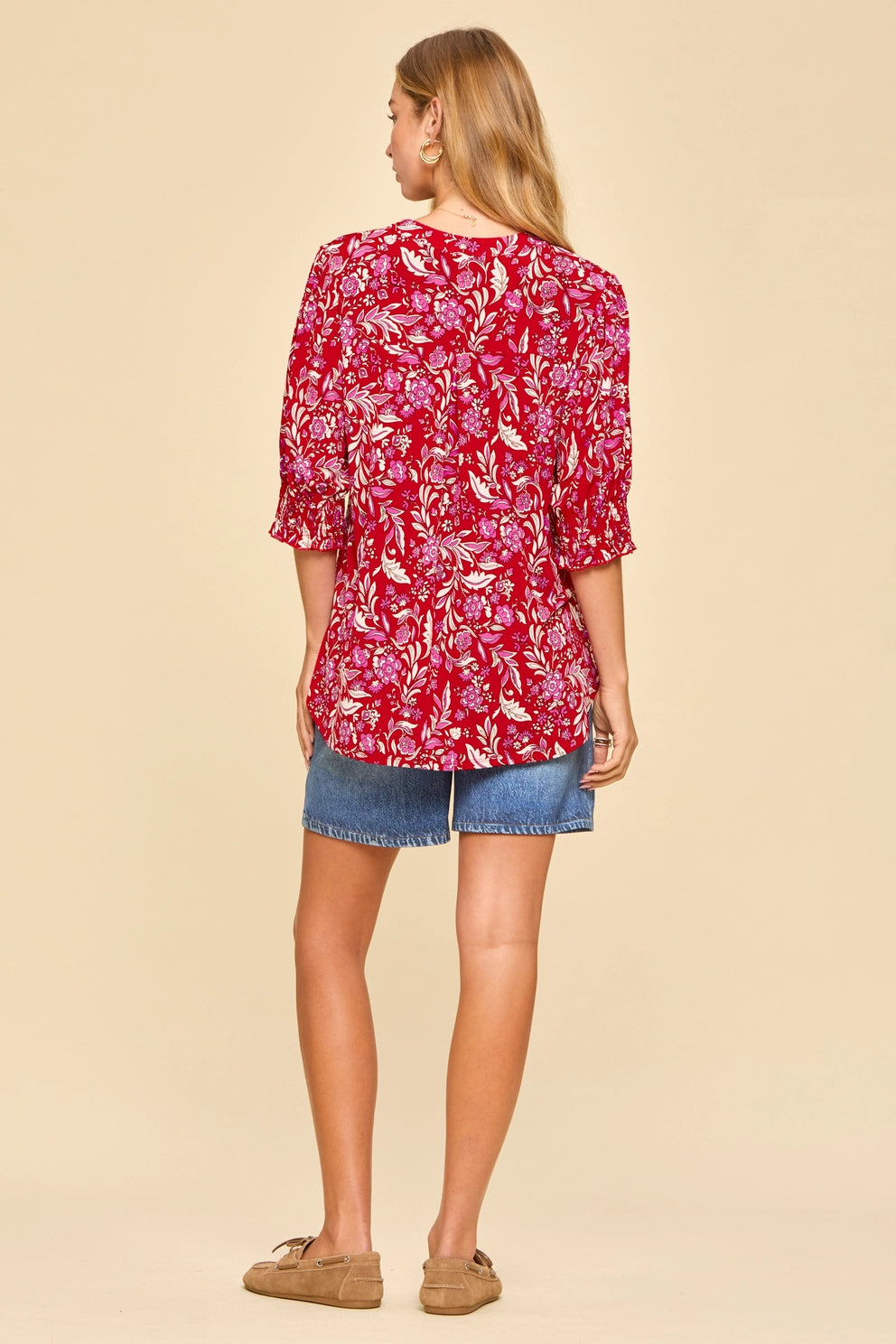 The Lizzy Top- Paisley Red