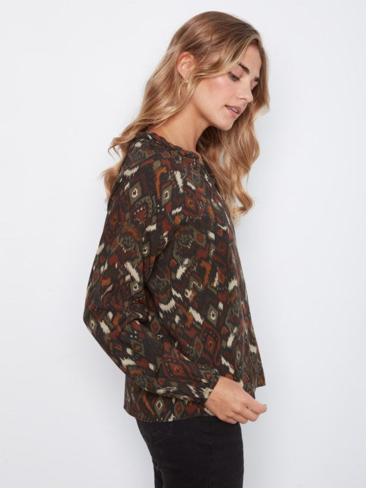 Popover Blouse- Ikat