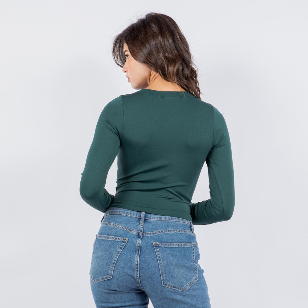 LS-Round Neck Seamless-Green
