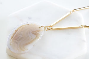 Agate Collection Ashen Necklace Gold