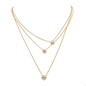 Goddess Collection Trinity Necklace Gold