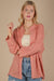 Dolman Sleeve Button Down Gauze Shirt-Blush
