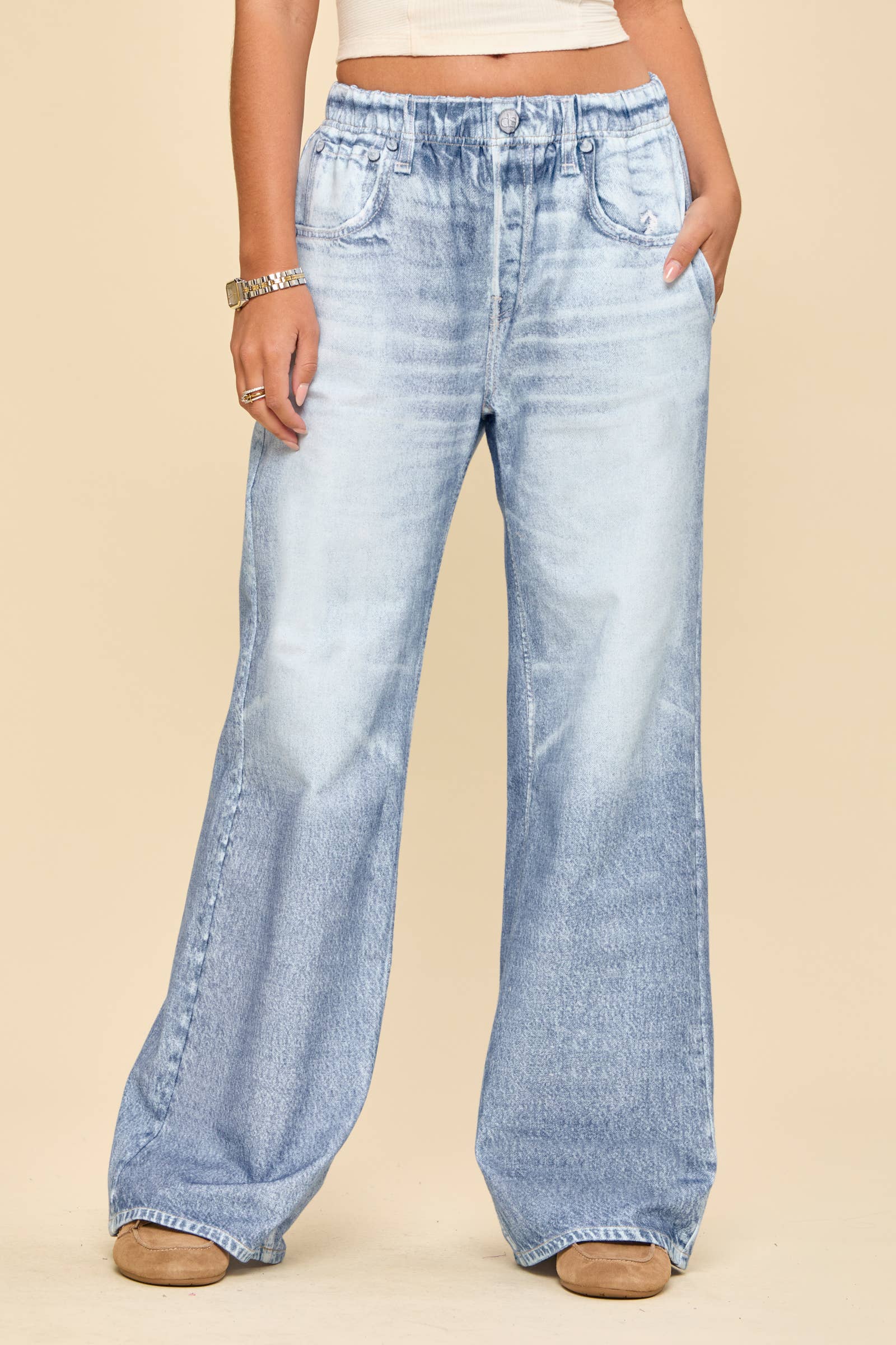 Zenim Wide Leg-Light Denim