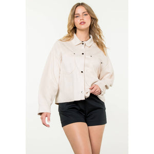 Button Up Suede-Cream