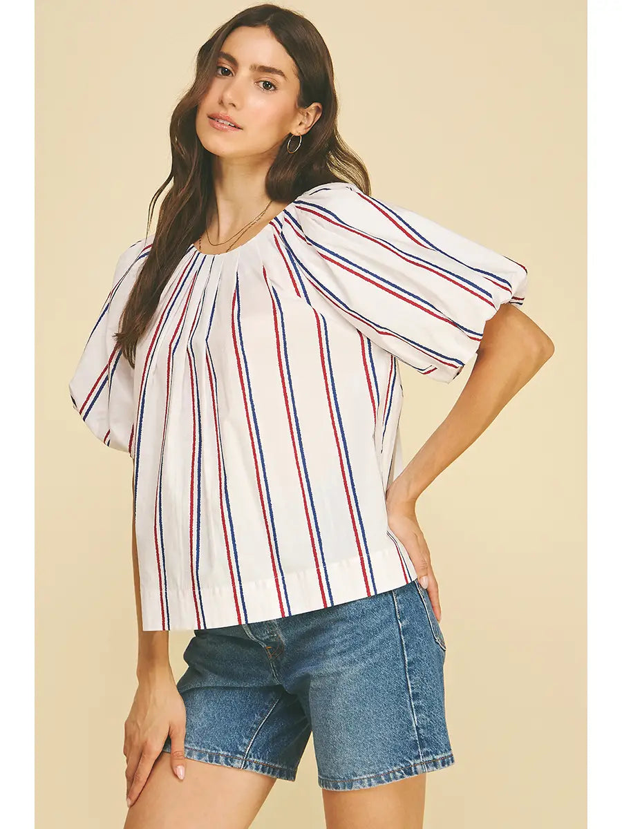 Red White & Blue Blouse