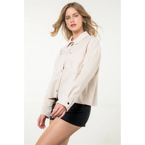 Button Up Suede-Cream