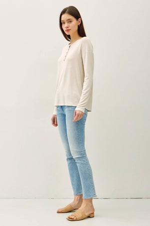 HACCI Henley LS-Oatmeal