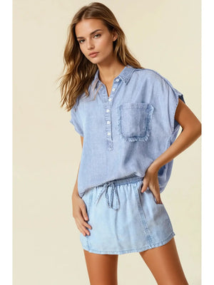 The Denim Tencel Top