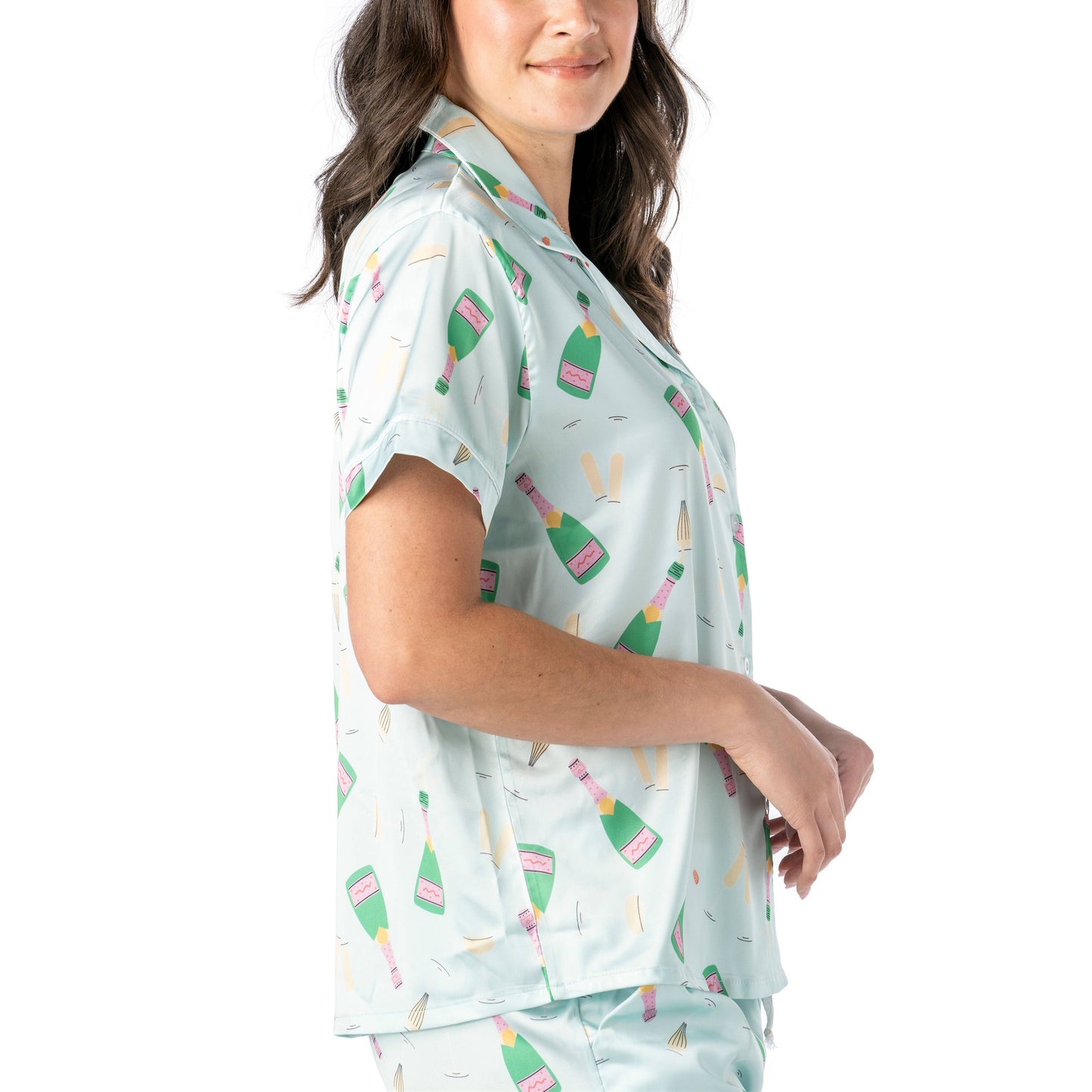 Hello Mello-Bubbles Satin Pajama Top