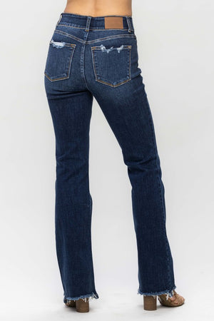 Judy Blue-HW Frayed Hem Bootcut