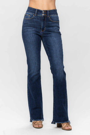 Judy Blue-HW Frayed Hem Bootcut