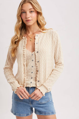 Oh So Feminine Cardigan-Natural