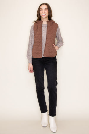 The Quilted Vest- Brown