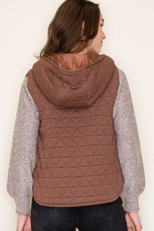 The Quilted Vest- Brown