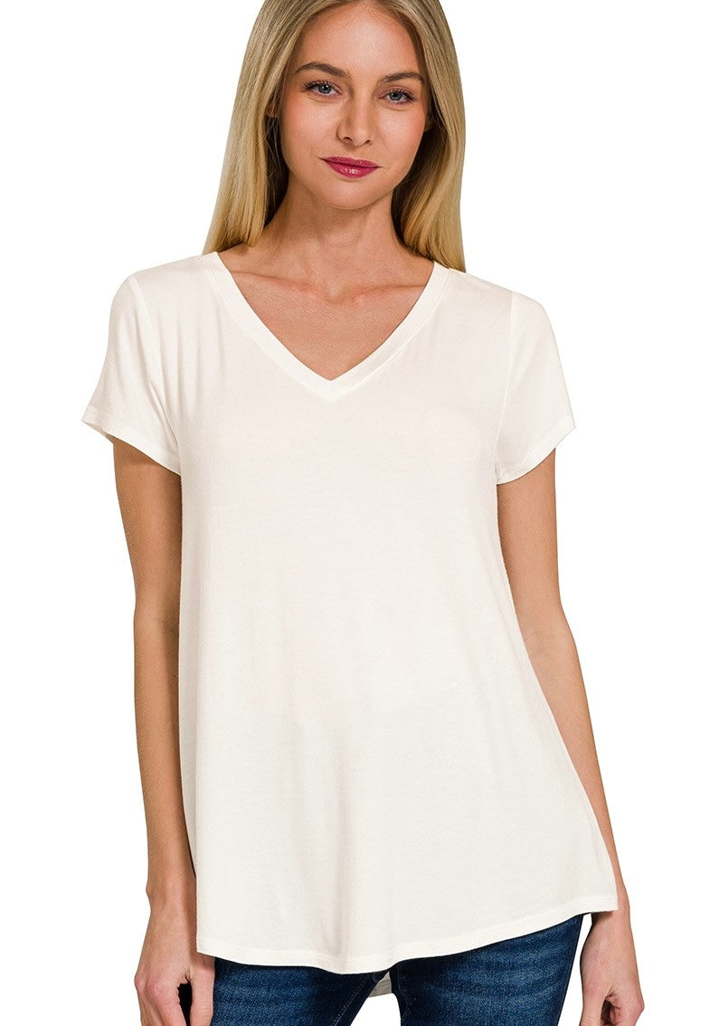 Classic V Neck- White