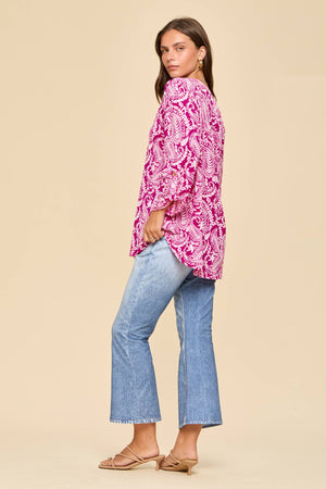 The Lizzy Top-Paisley Pink