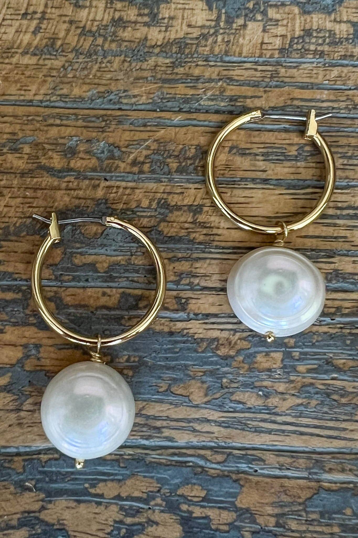 Small Pearl Hoop Earring