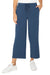 Pull On Wide Leg Crop Trouser- Prussian Blue