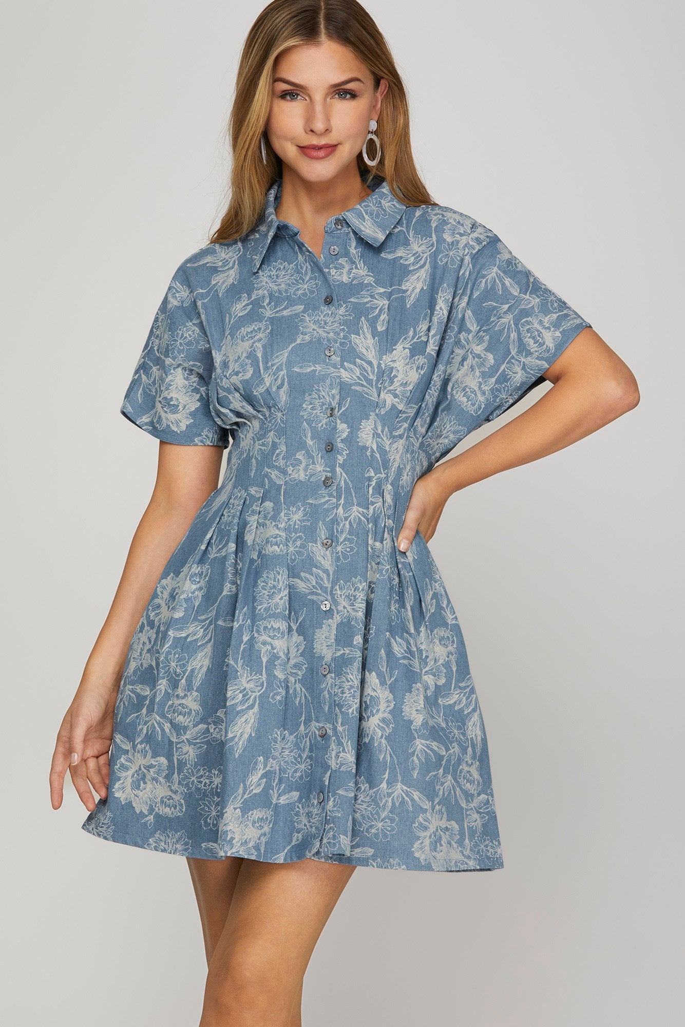 Print Denim Dress