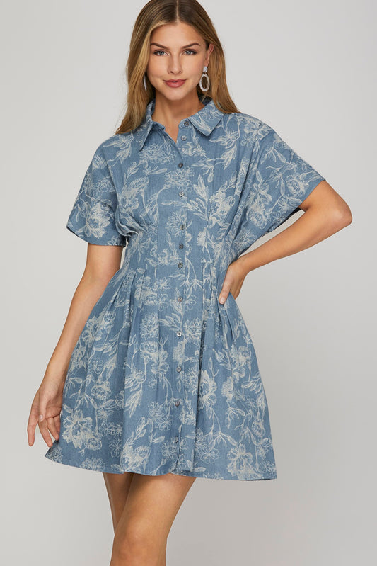 Print Denim Dress