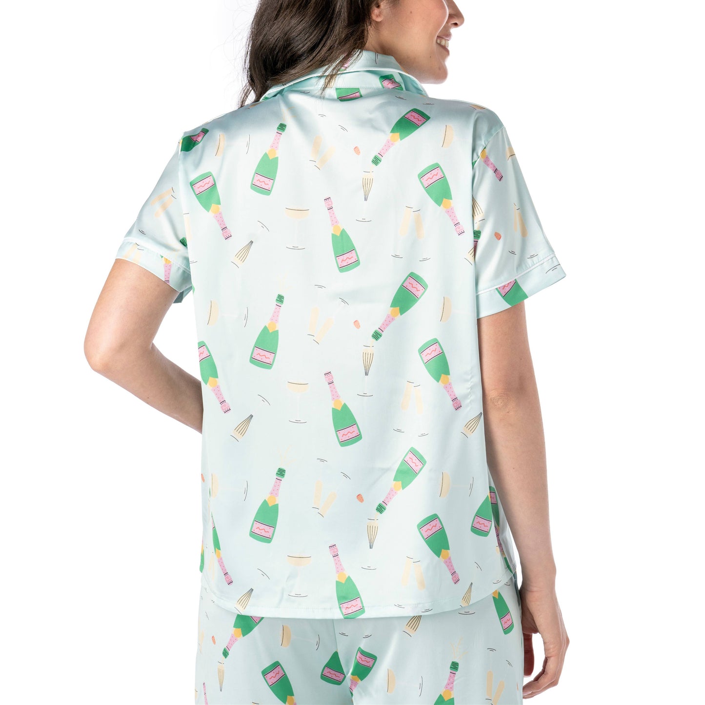 Hello Mello-Bubbles Satin Pajama Top