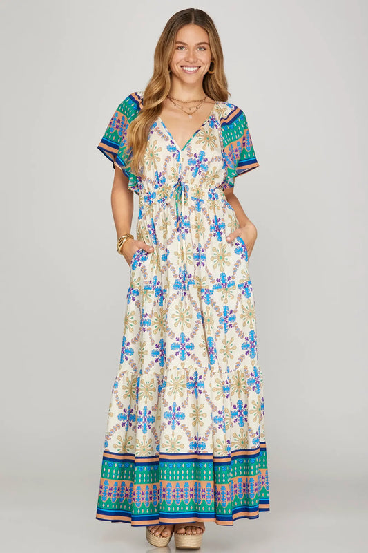 Santorini Dress-Blue