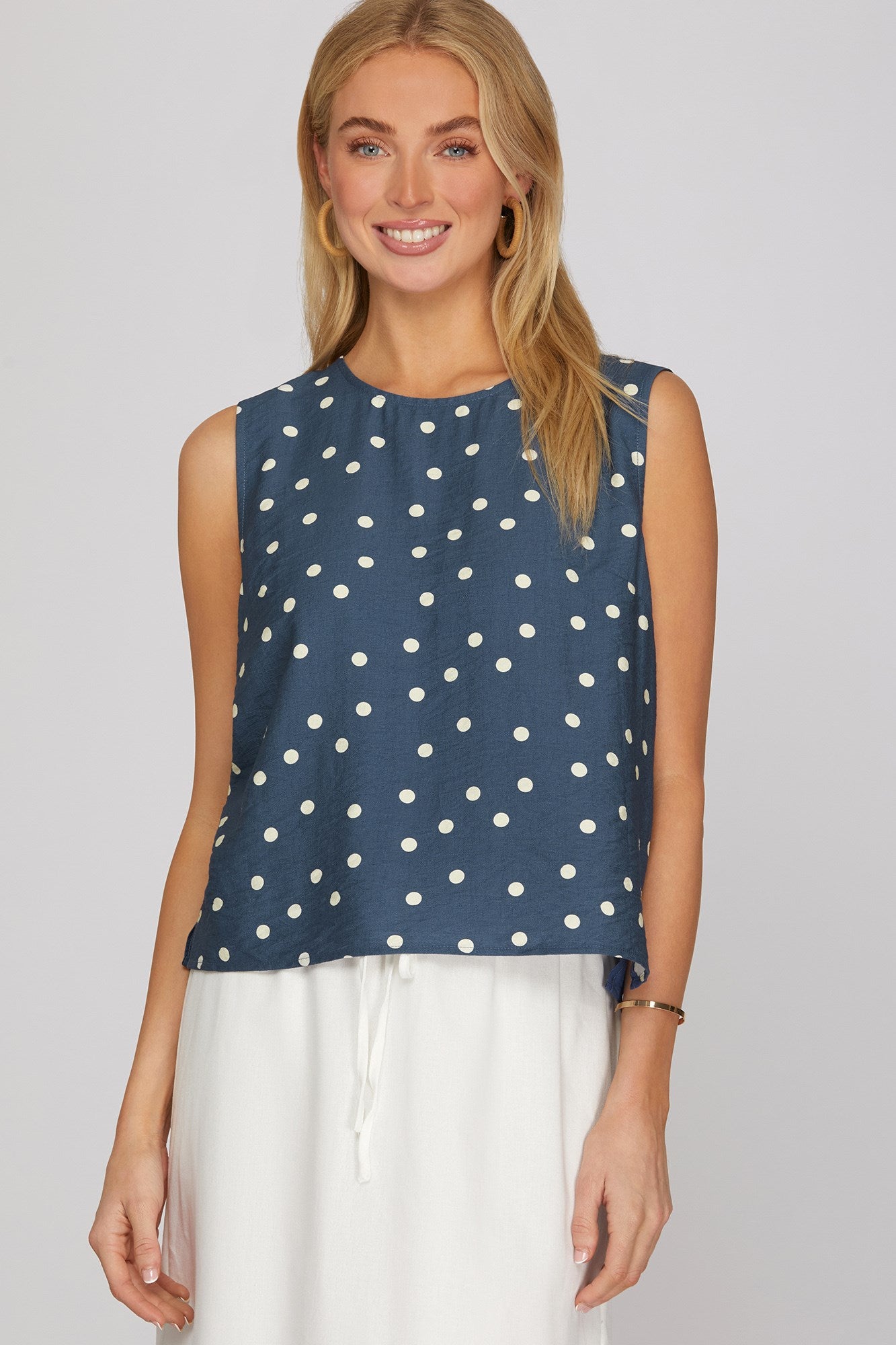 Julia Polka Dot Top- Blue