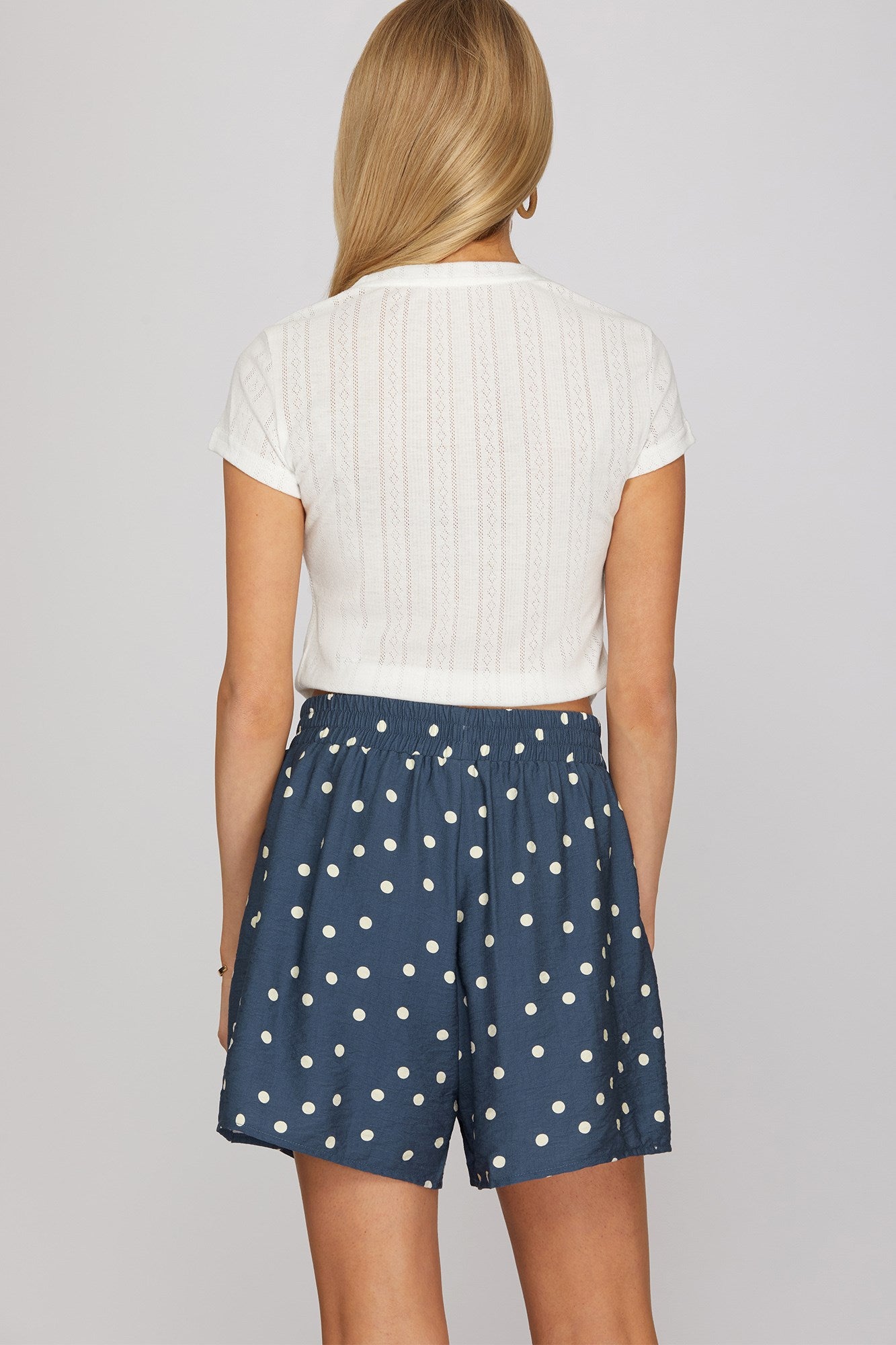 Julia Polka Dot Shorts- Blue