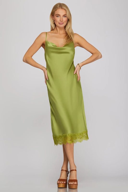 Satin Chartreuse Dress