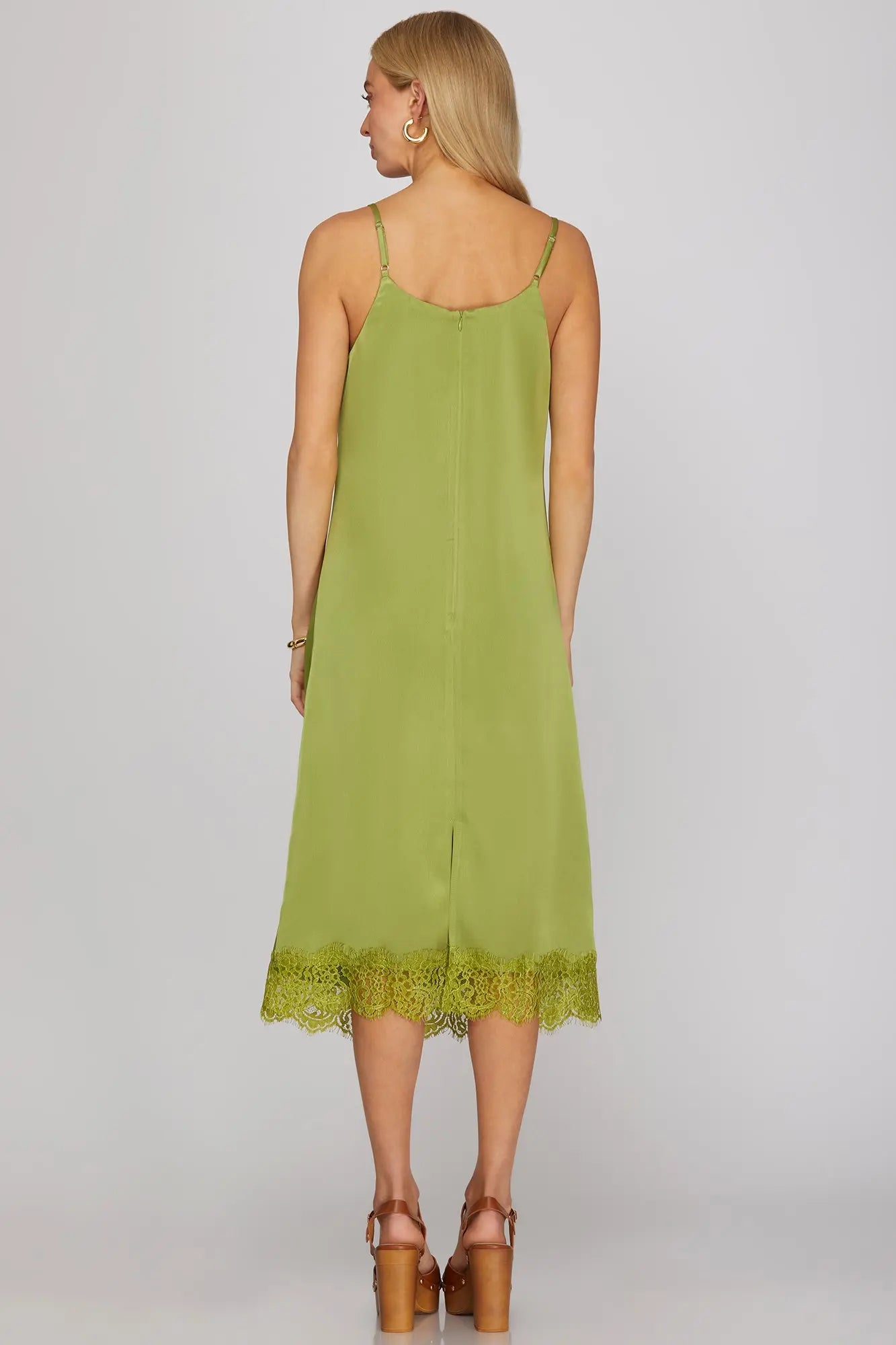 Satin Chartreuse Dress