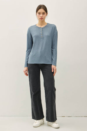 HACCI Henley LS-Teal
