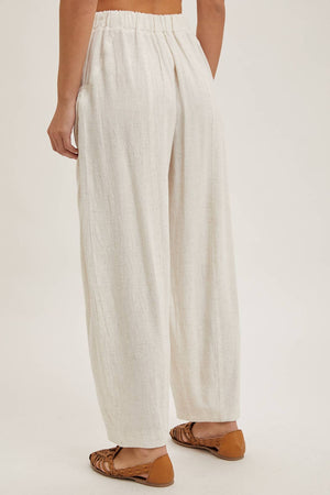 Relaxed Barrel Pants-Oatmeal