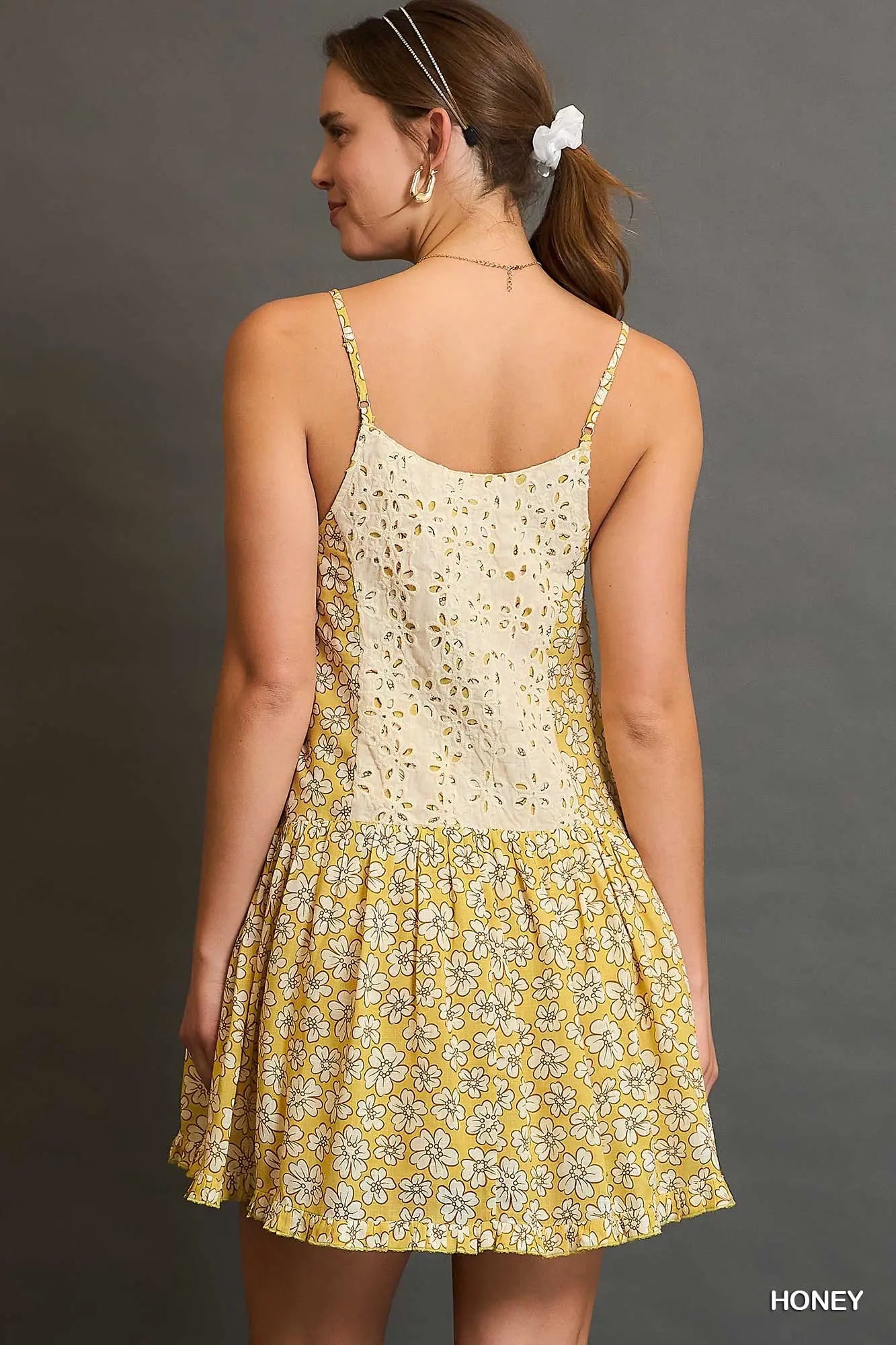 Linen Floral Print Dress
