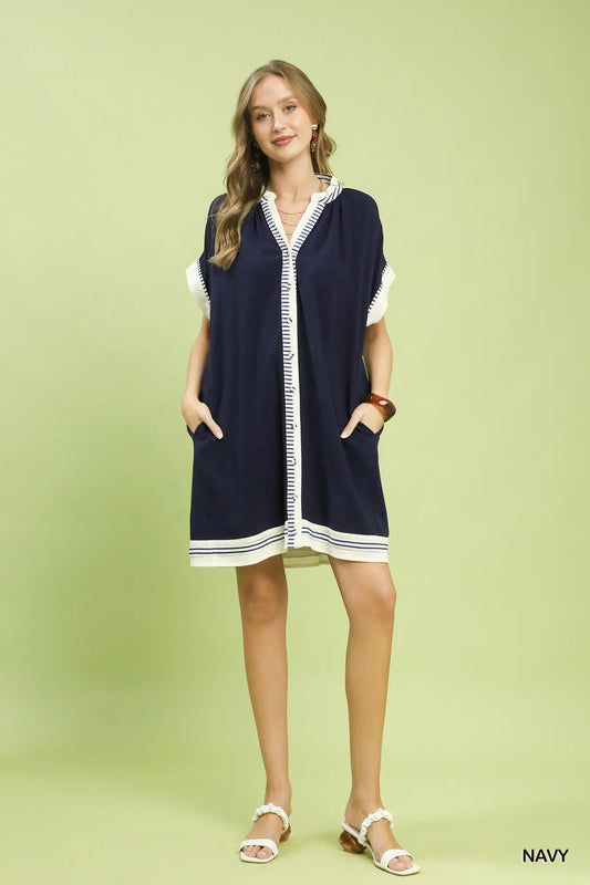V-Neck Shift Dress