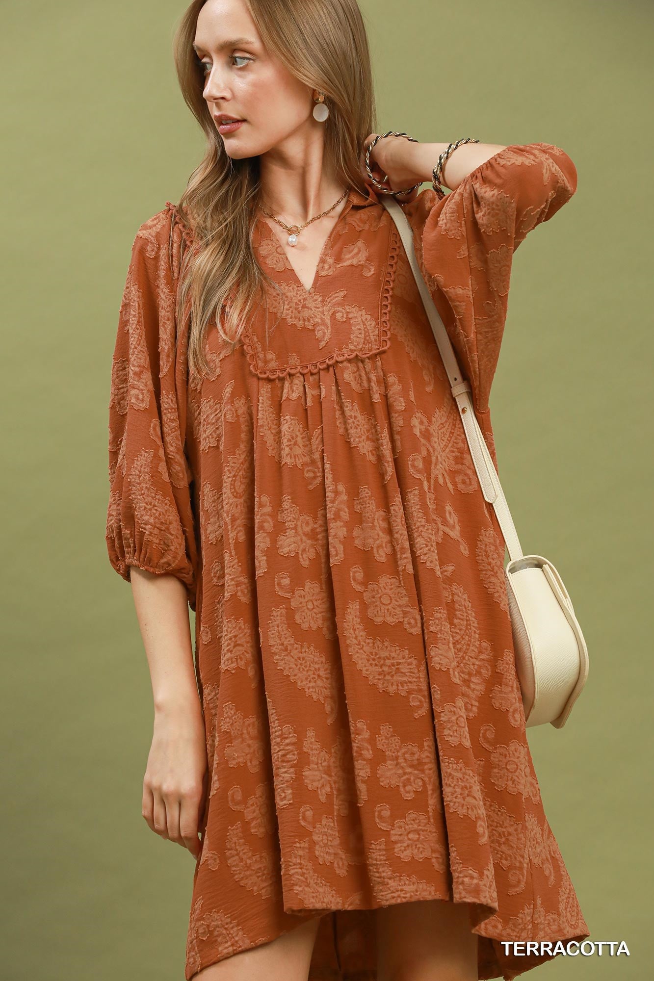 Terracotta Paisley Dress