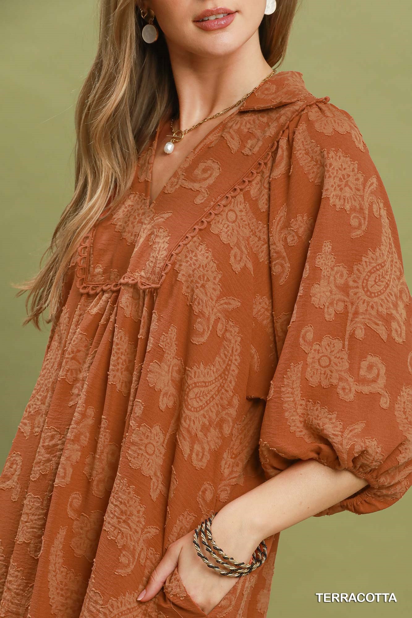Terracotta Paisley Dress
