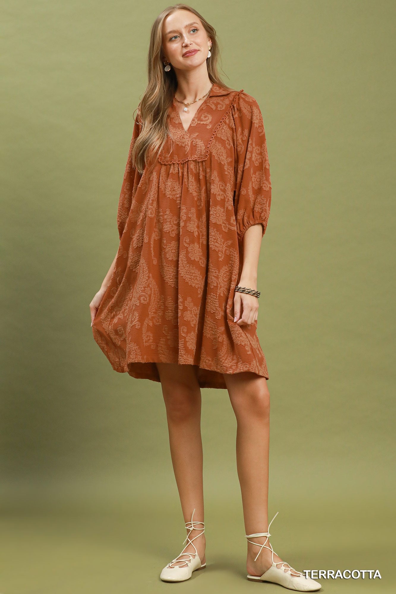 Terracotta Paisley Dress