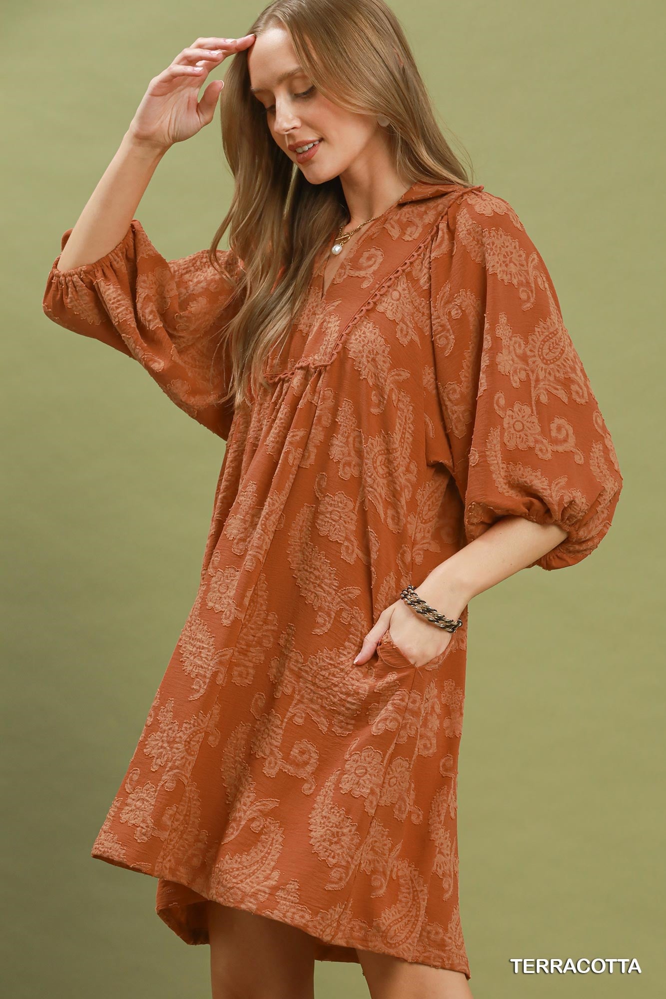 Terracotta Paisley Dress