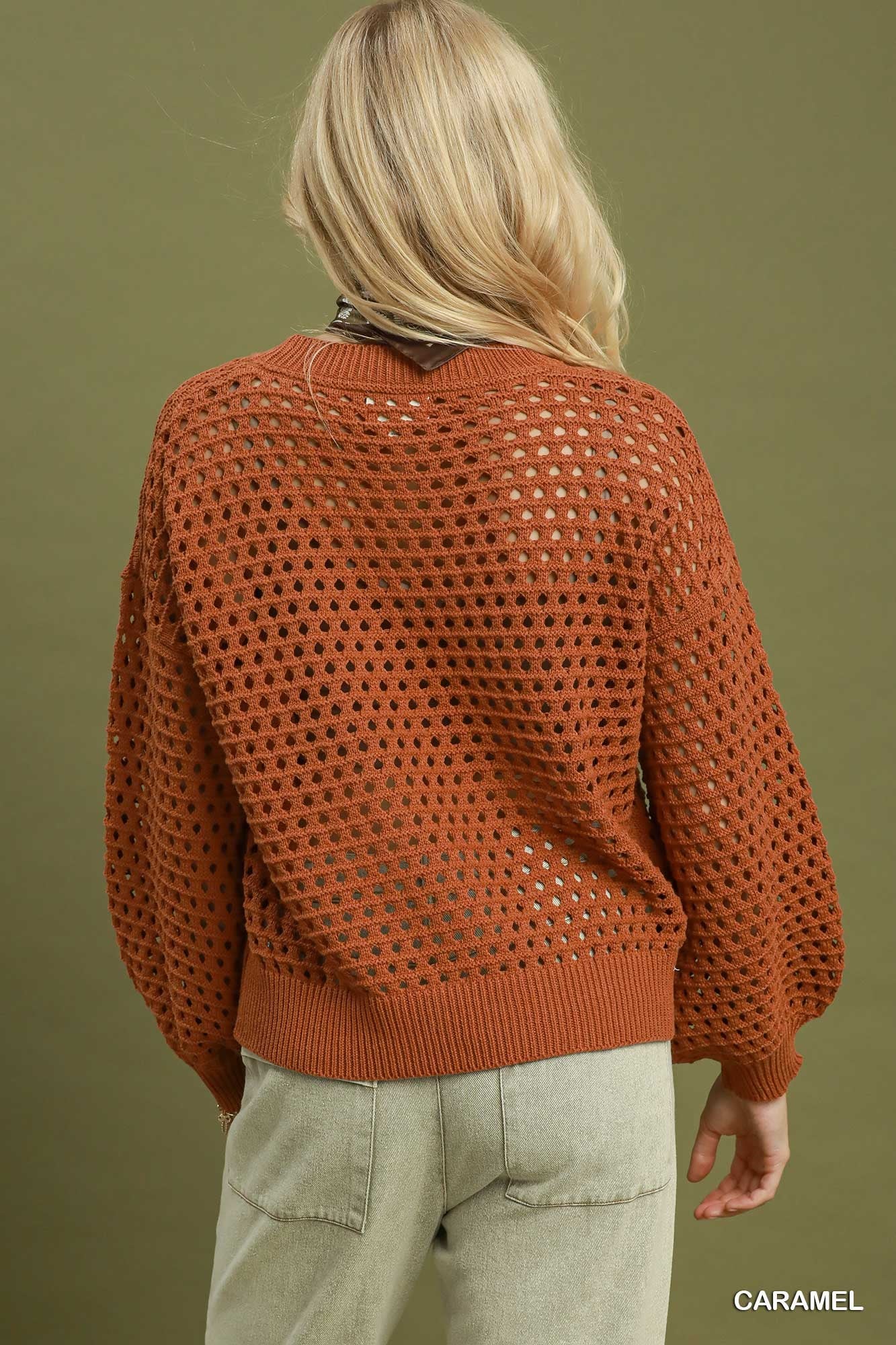 Caramel Crochet Sweater