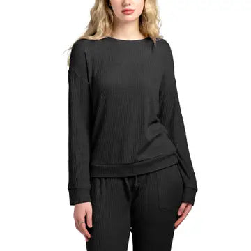 Hello Mello Cuddleblend Sweater- Black To Bed