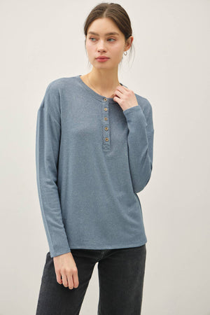 HACCI Henley LS-Teal