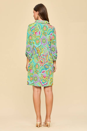 The Inspire Dress-Floral Emerald