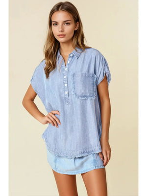 The Denim Tencel Top